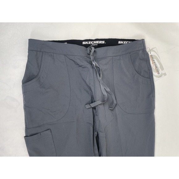 Skechers Barco Scrubs 3PKT Reliance Cargo Drawstring Pants Womens LP Pewter NWT - Picture 2 of 10